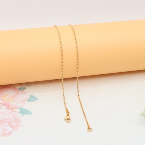 Elegant Rose Gold Box Chain Necklace, XPNL0341 - Picture 11 of 12